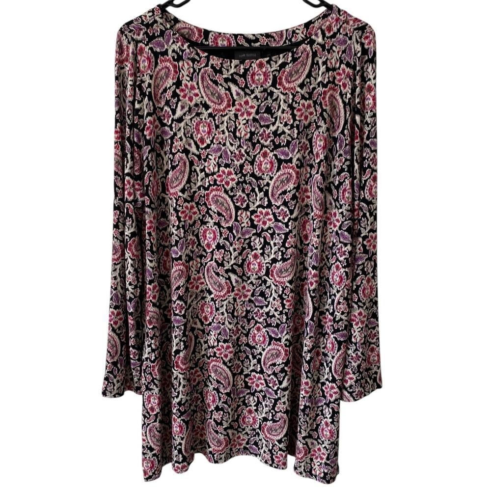 J JILL WEAREVER COLLECTION Paisley Floral Mini Dress Multicolor Size Large Tall